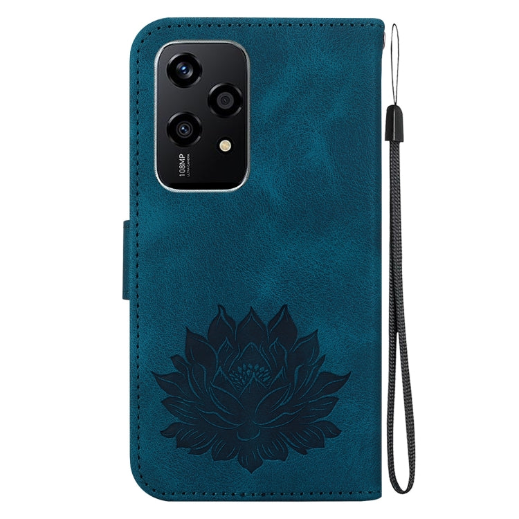For Honor 200 Lite Global Lotus Embossed Leather Phone Case