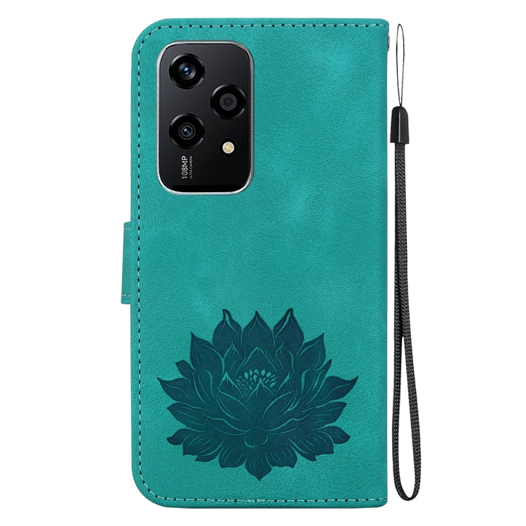 For Honor 200 Lite Global Lotus Embossed Leather Phone Case