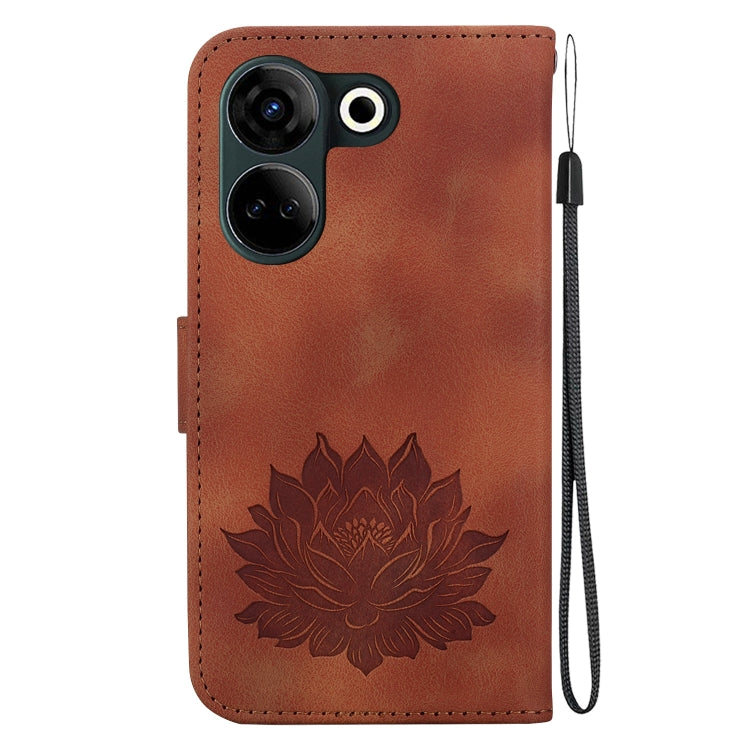 For Tecno Camon 20 / Camon 20 Pro 4G Lotus Embossed Leather Phone Case