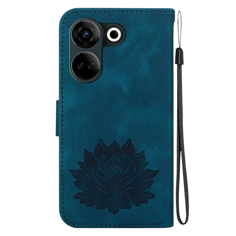 For Tecno Camon 20 / Camon 20 Pro 4G Lotus Embossed Leather Phone Case
