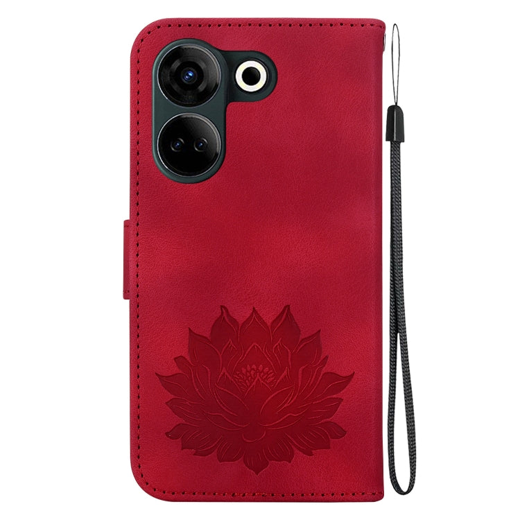 For Tecno Camon 20 / Camon 20 Pro 4G Lotus Embossed Leather Phone Case
