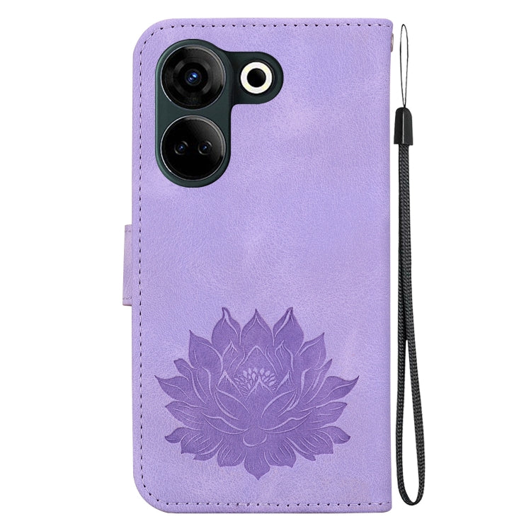 For Tecno Camon 20 / Camon 20 Pro 4G Lotus Embossed Leather Phone Case