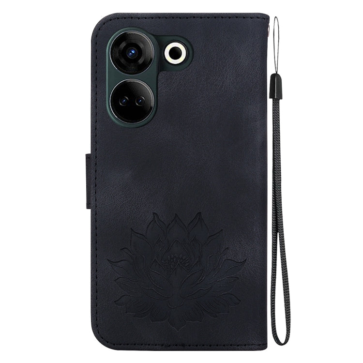 For Tecno Camon 20 / Camon 20 Pro 4G Lotus Embossed Leather Phone Case