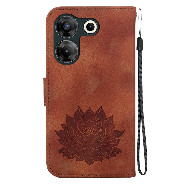 For Tecno Camon 20 Pro 5G Lotus Embossed Leather Phone Case