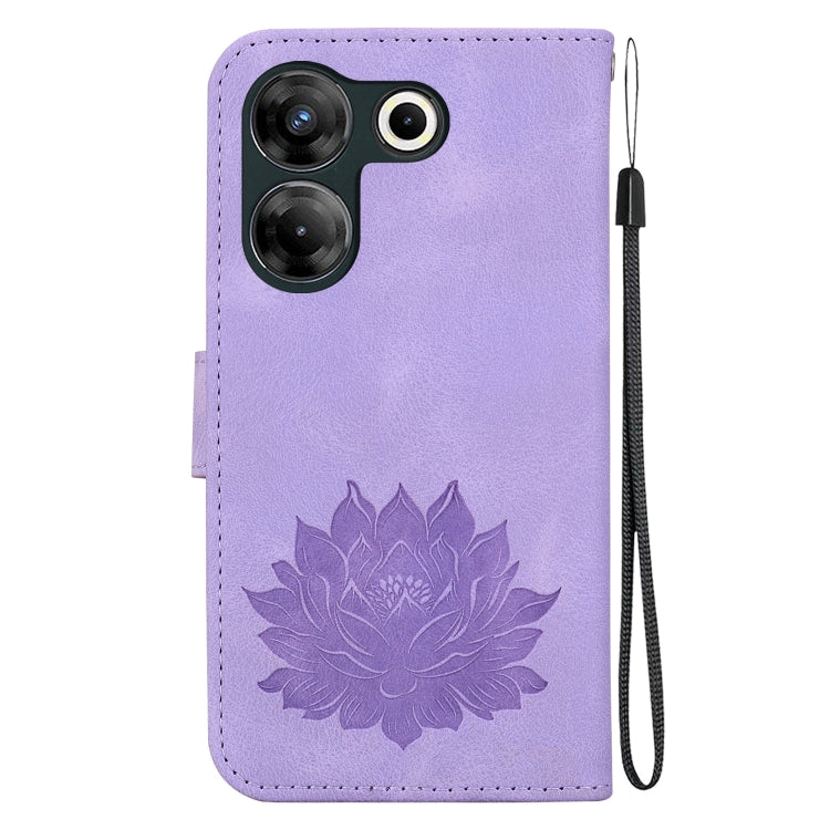 For Tecno Camon 20 Pro 5G Lotus Embossed Leather Phone Case