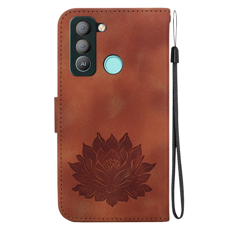For Tecno Pop 5 LTE Lotus Embossed Leather Phone Case