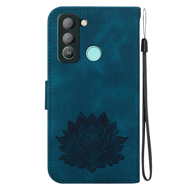 For Tecno Pop 5 LTE Lotus Embossed Leather Phone Case
