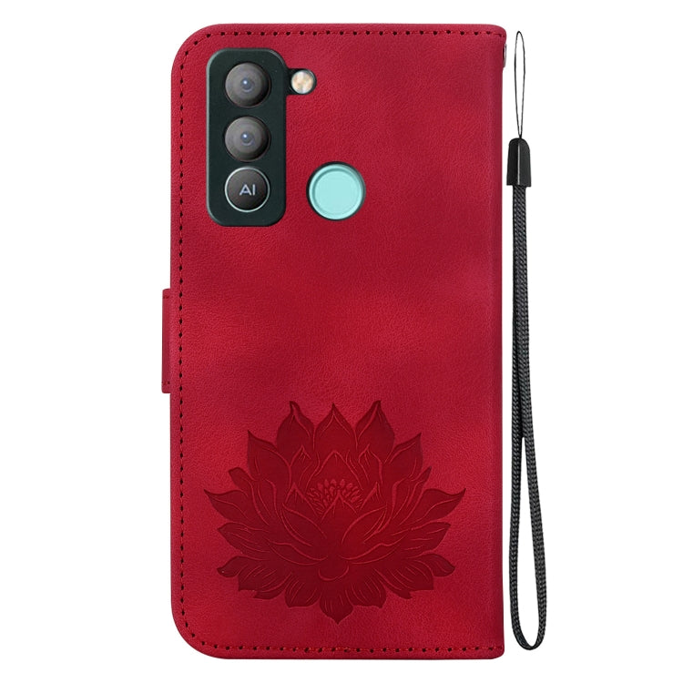 For Tecno Pop 5 LTE Lotus Embossed Leather Phone Case