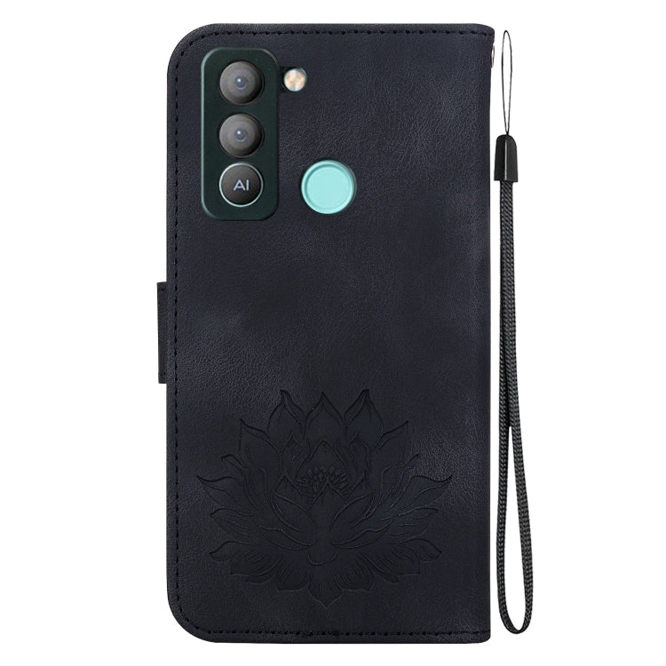 For Tecno Pop 5 LTE Lotus Embossed Leather Phone Case