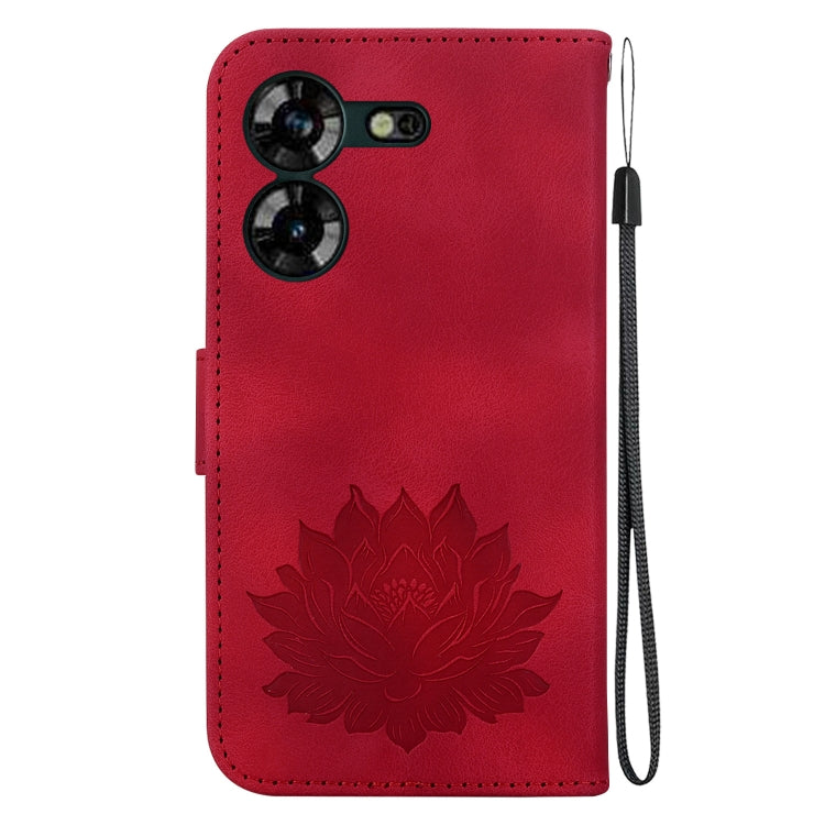 For Tecno Pova 5 Lotus Embossed Leather Phone Case