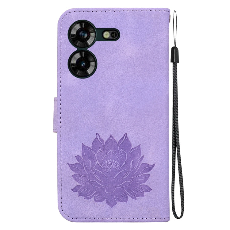 For Tecno Pova 5 Lotus Embossed Leather Phone Case