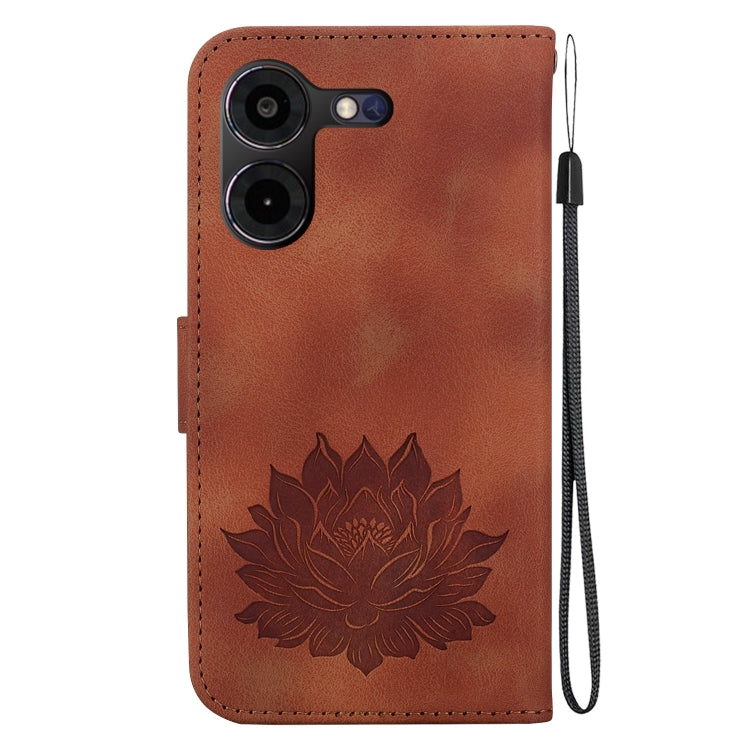For Tecno Pova 5 Pro Lotus Embossed Leather Phone Case