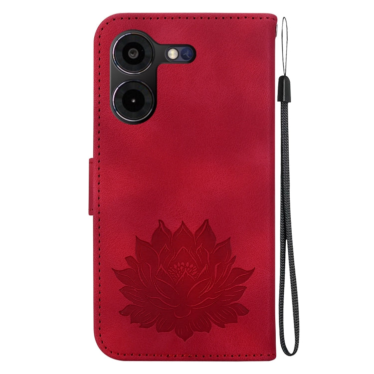 For Tecno Pova 5 Pro Lotus Embossed Leather Phone Case