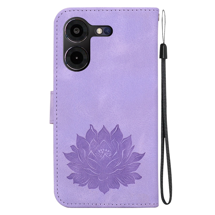 For Tecno Pova 5 Pro Lotus Embossed Leather Phone Case
