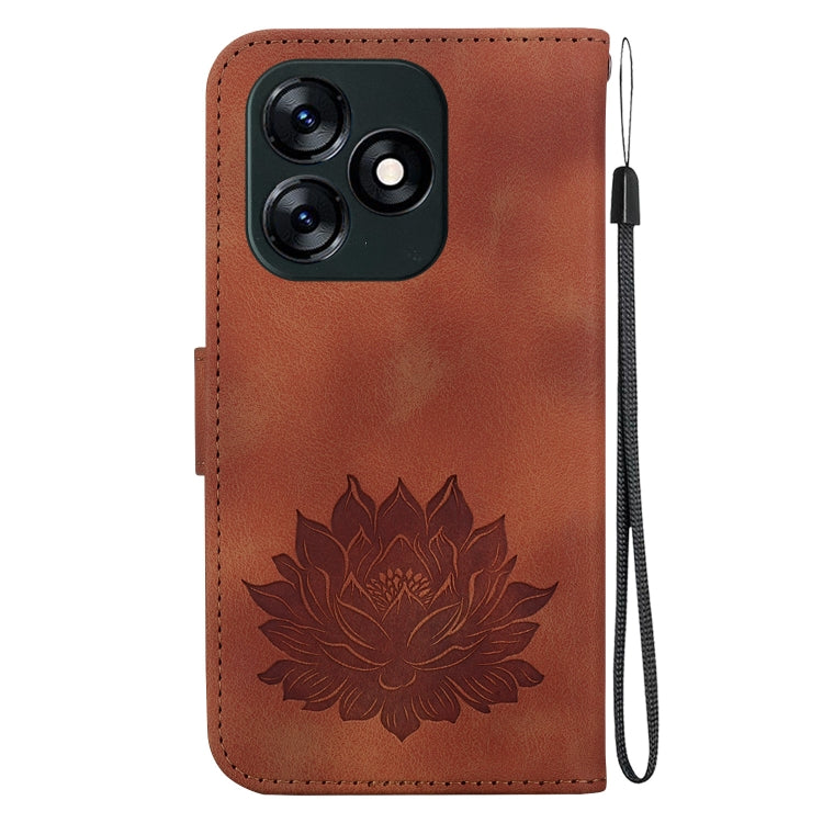 For Tecno Spark 10 4G / Spark 10C Lotus Embossed Leather Phone Case