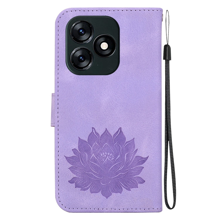 For Tecno Spark 10 4G / Spark 10C Lotus Embossed Leather Phone Case