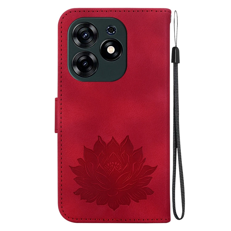 For Tecno Spark 10 Pro Lotus Embossed Leather Phone Case