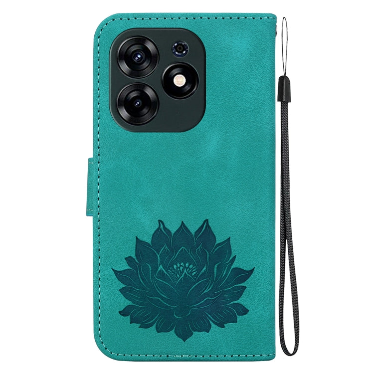 For Tecno Spark 10 Pro Lotus Embossed Leather Phone Case