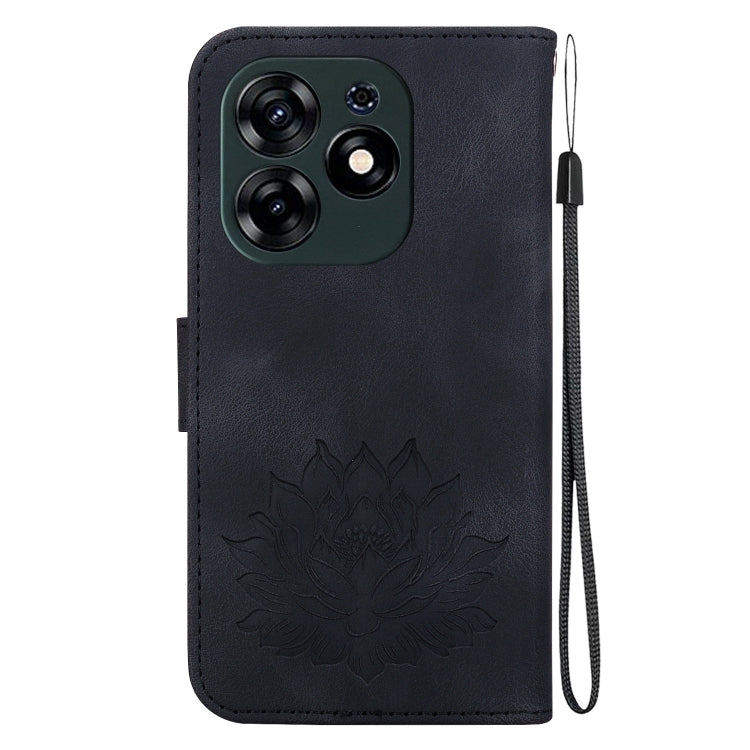 For Tecno Spark 10 Pro Lotus Embossed Leather Phone Case