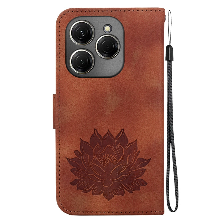 For Tecno Spark 20 Pro Lotus Embossed Leather Phone Case