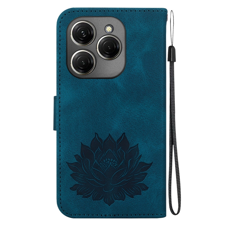 For Tecno Spark 20 Pro Lotus Embossed Leather Phone Case