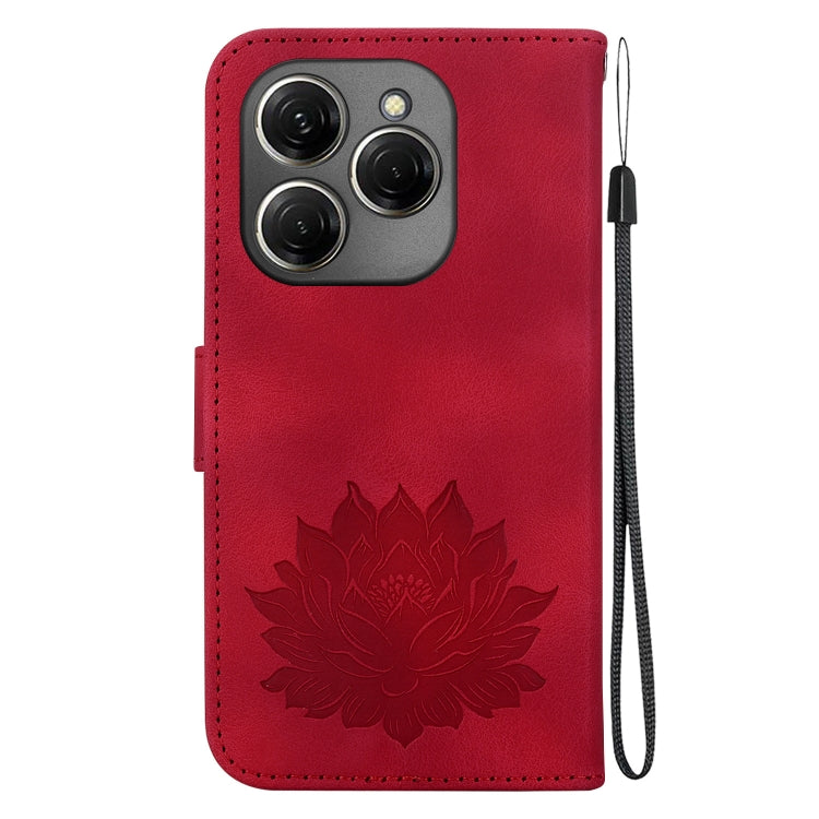 For Tecno Spark 20 Pro Lotus Embossed Leather Phone Case