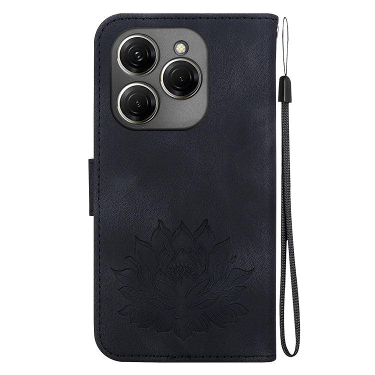 For Tecno Spark 20 Pro Lotus Embossed Leather Phone Case