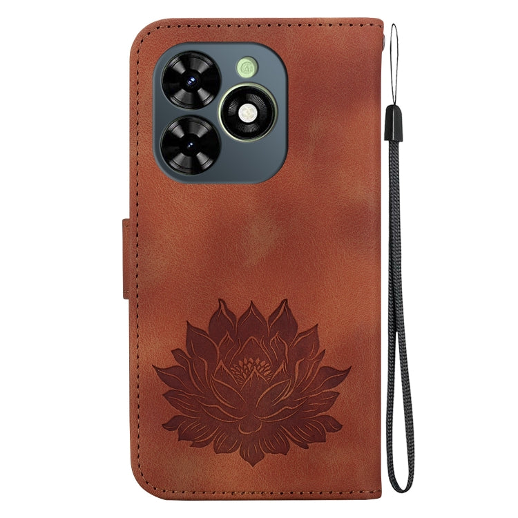 For Tecno Spark G0 2024 / Spark 20 Lotus Embossed Leather Phone Case