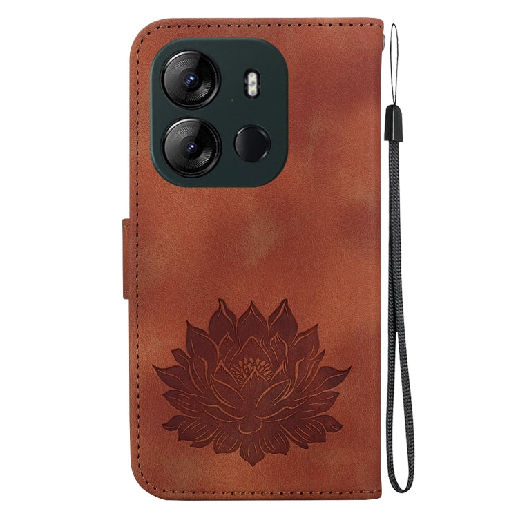For Tecno Spark Go 2023 / Pop 7 Pro Lotus Embossed Leather Phone Case