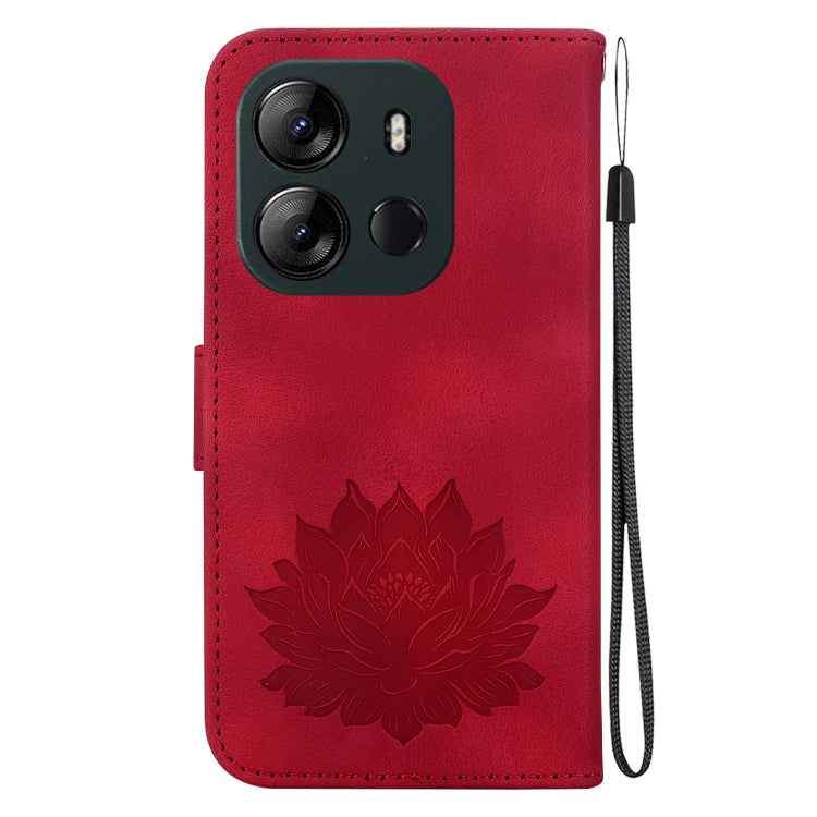 For Tecno Spark Go 2023 / Pop 7 Pro Lotus Embossed Leather Phone Case