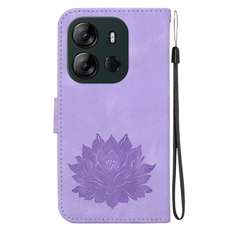 For Tecno Spark Go 2023 / Pop 7 Pro Lotus Embossed Leather Phone Case