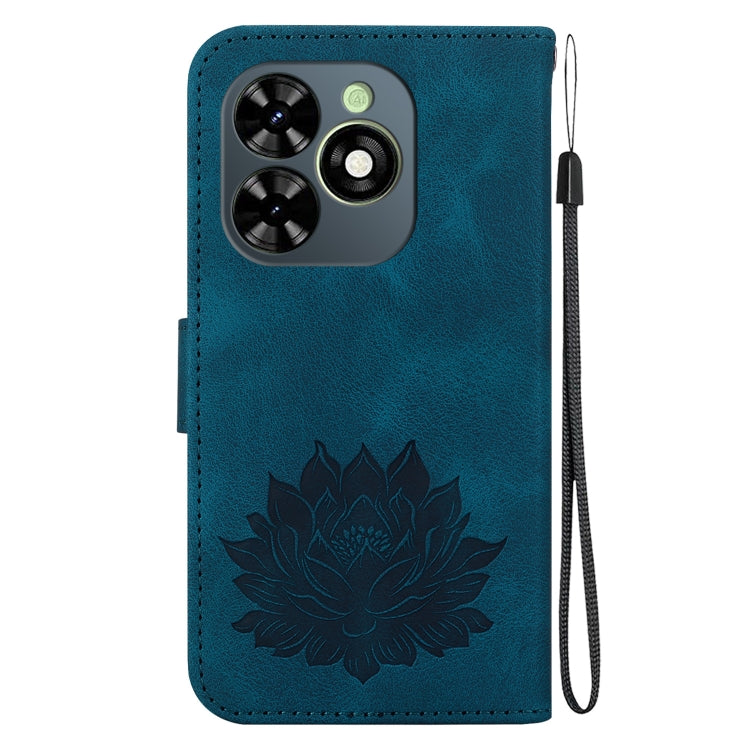 For Tecno Spark 20C / Pop 8 Lotus Embossed Leather Phone Case