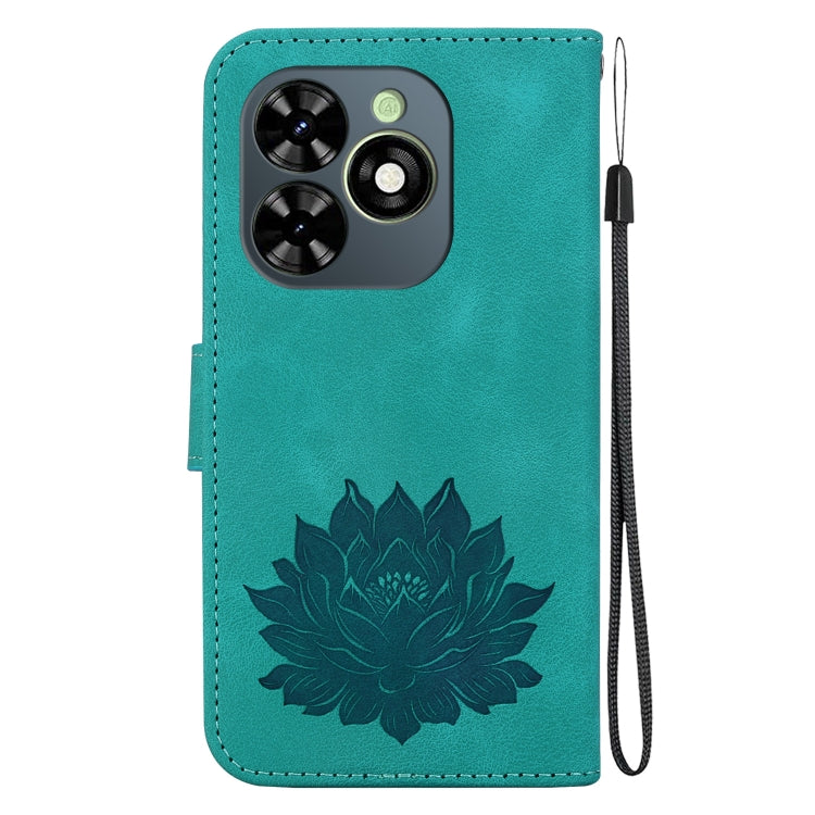 For Tecno Spark 20C / Pop 8 Lotus Embossed Leather Phone Case