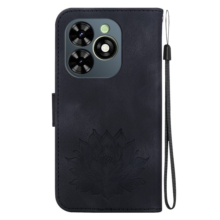 For Tecno Spark 20C / Pop 8 Lotus Embossed Leather Phone Case