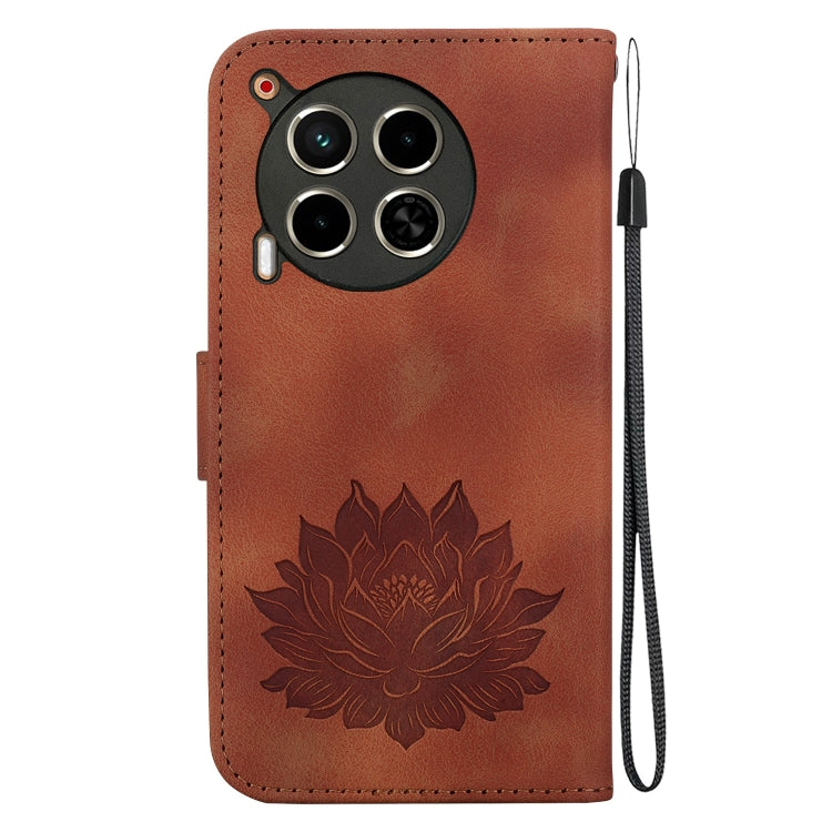 For Tecno Camon 30 4G / 5G Lotus Embossed Leather Phone Case