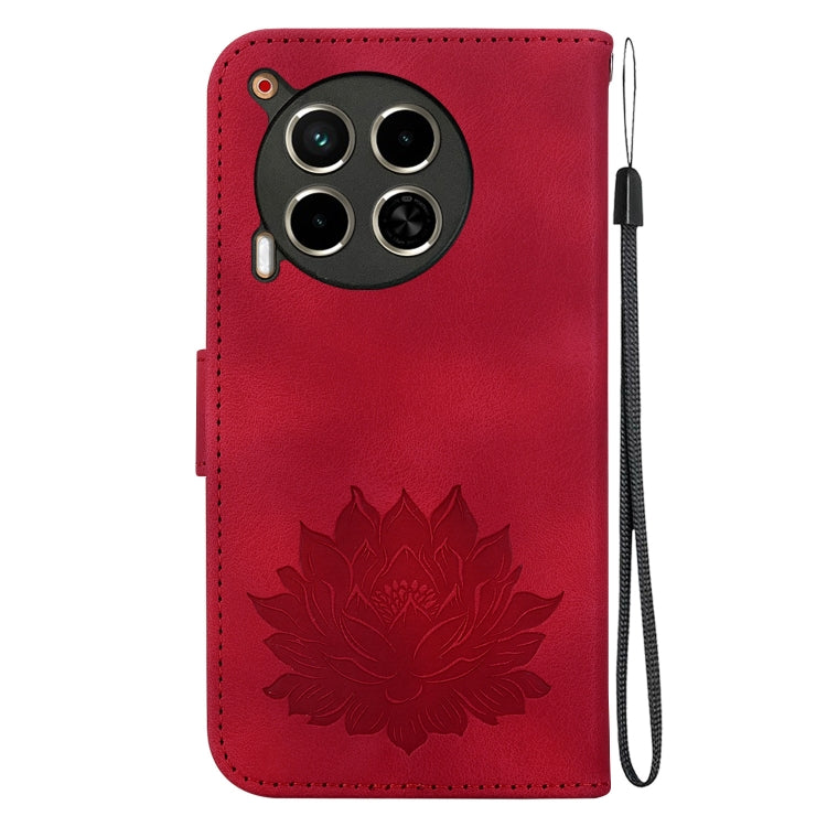 For Tecno Camon 30 4G / 5G Lotus Embossed Leather Phone Case