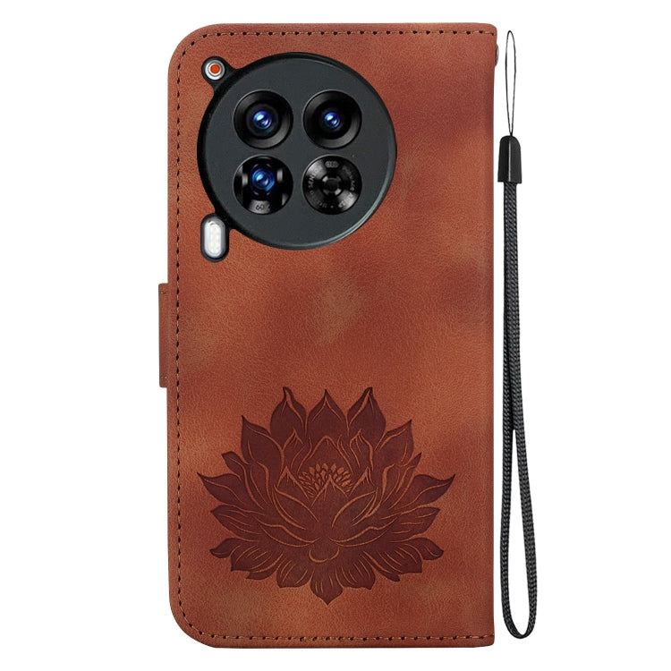 For Tecno Camon 30 Premier 5G Lotus Embossed Leather Phone Case