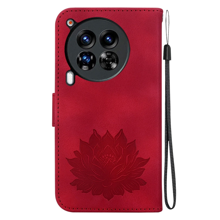 For Tecno Camon 30 Premier 5G Lotus Embossed Leather Phone Case