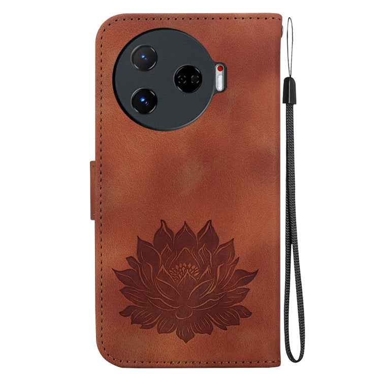 For Tecno Camon 30 Pro Lotus Embossed Leather Phone Case