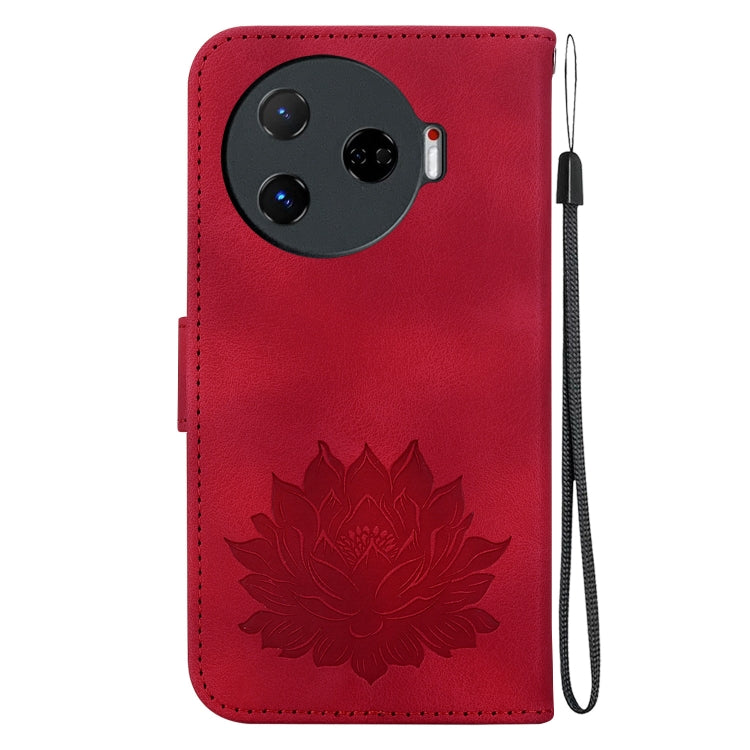 For Tecno Camon 30 Pro Lotus Embossed Leather Phone Case
