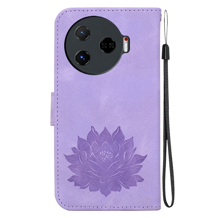 For Tecno Camon 30 Pro Lotus Embossed Leather Phone Case