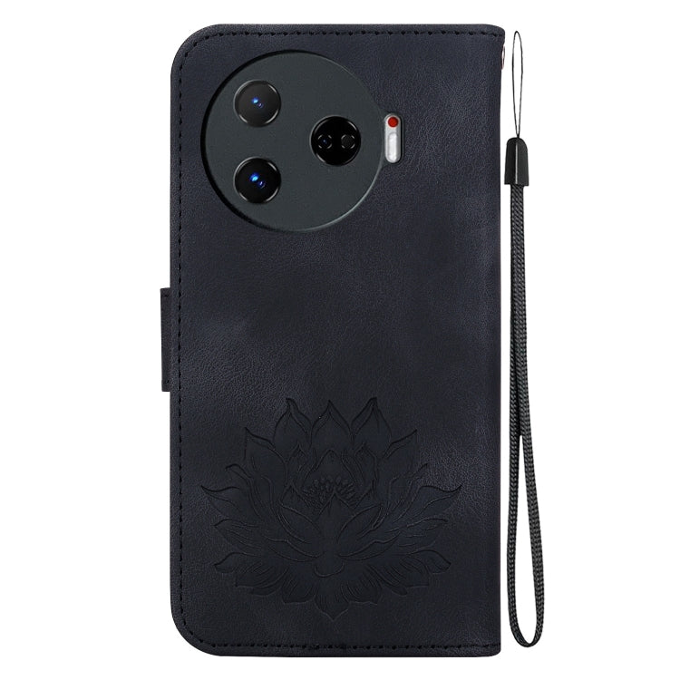 For Tecno Camon 30 Pro Lotus Embossed Leather Phone Case