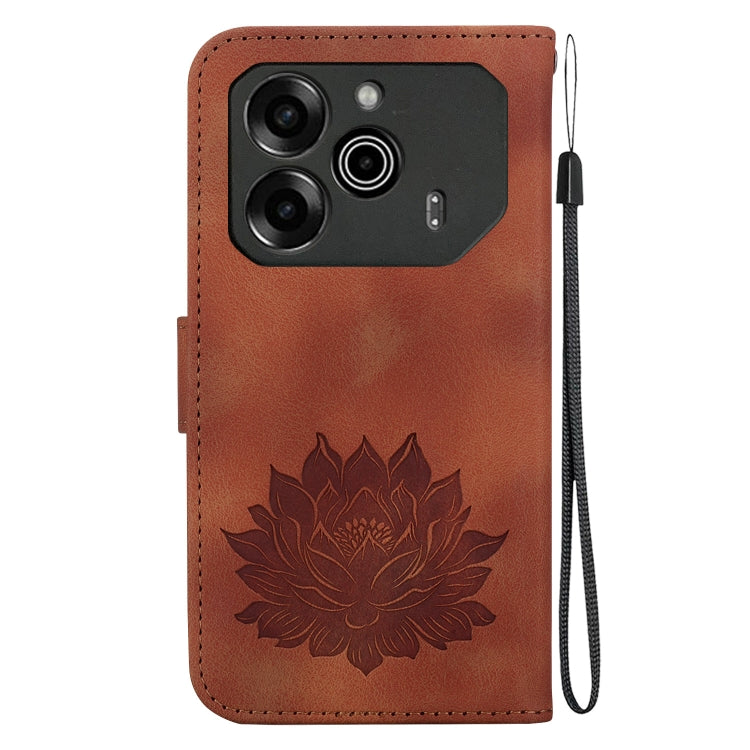 For Tecno Pova 6 / Pova 6 Pro Lotus Embossed Leather Phone Case
