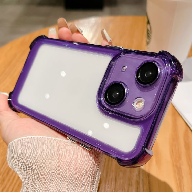 For iPhone 15 Plus Clear Acrylic + TPU Shockproof Phone Case