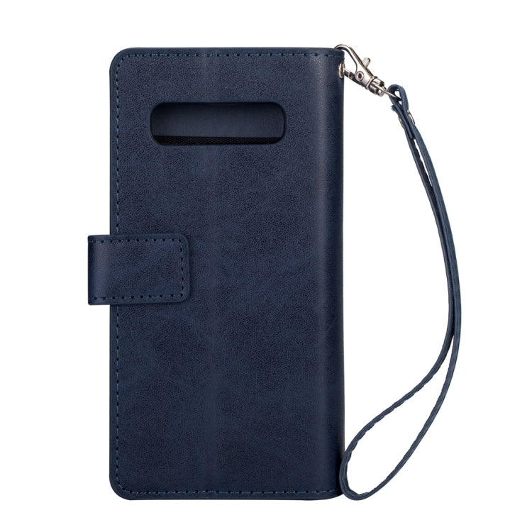 For Samsung Galaxy S10 Multifunctional Zipper Horizontal Flip Leather Case with Holder & Wallet & 9 Card Slots & Lanyard