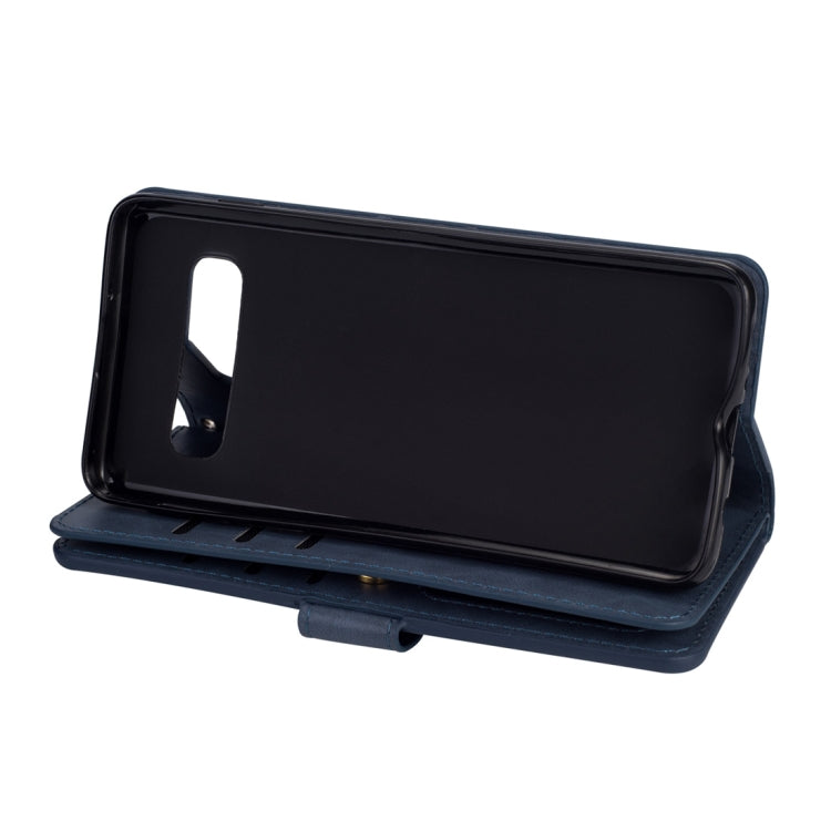 For Samsung Galaxy S10 Multifunctional Zipper Horizontal Flip Leather Case with Holder & Wallet & 9 Card Slots & Lanyard