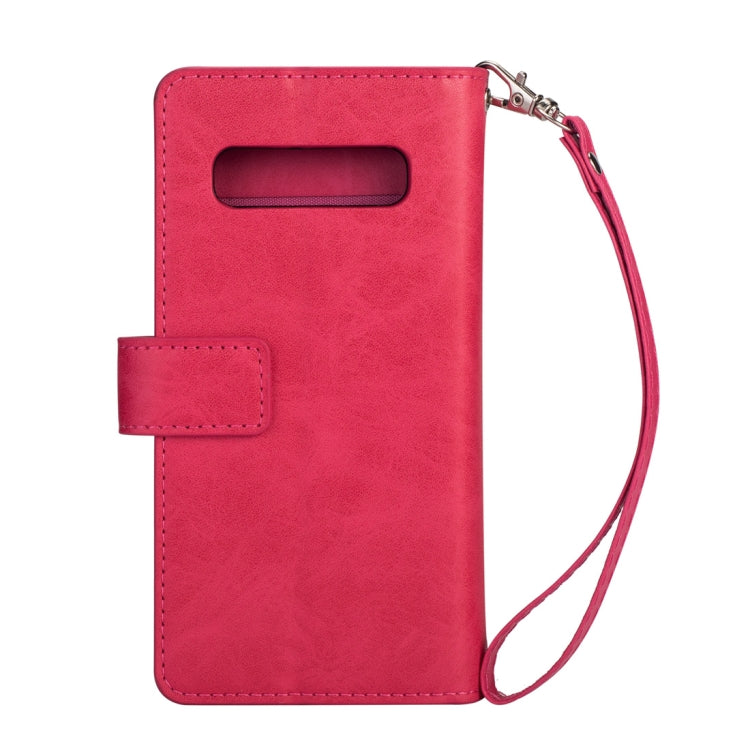 For Samsung Galaxy S10 Multifunctional Zipper Horizontal Flip Leather Case with Holder & Wallet & 9 Card Slots & Lanyard