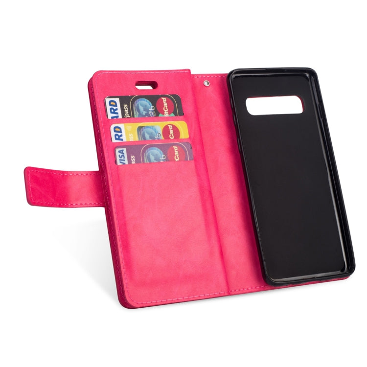 For Samsung Galaxy S10 Multifunctional Zipper Horizontal Flip Leather Case with Holder & Wallet & 9 Card Slots & Lanyard