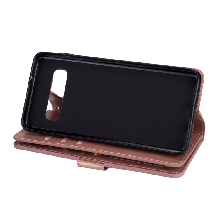 For Samsung Galaxy S10 Multifunctional Zipper Horizontal Flip Leather Case with Holder & Wallet & 9 Card Slots & Lanyard