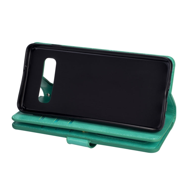 For Samsung Galaxy S10 Multifunctional Zipper Horizontal Flip Leather Case with Holder & Wallet & 9 Card Slots & Lanyard